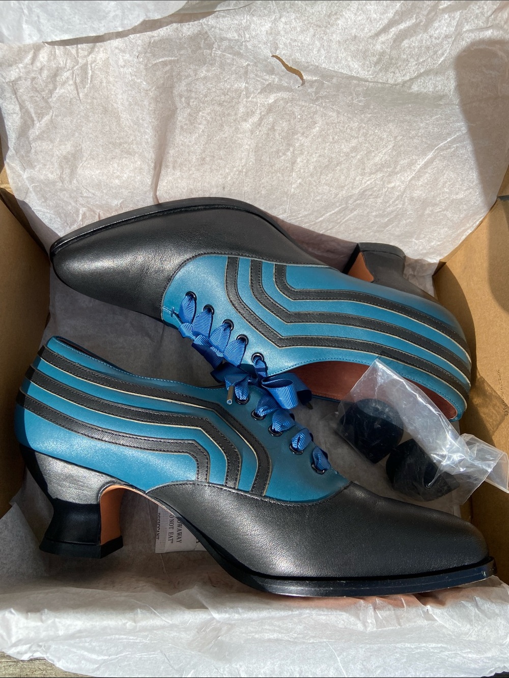 American Duchess Bernadette Blue/Black Edwardian Oxford Shoe Women's Size 9.5 - Picture 11 of 14